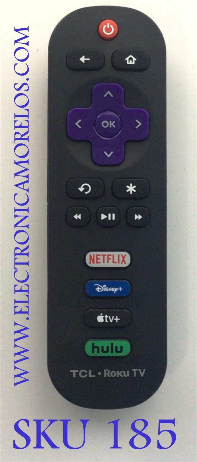 CONTROL REMOTO ORIGINAL NUEVO PARA SMART TV TCL / NUMERO DE PARTE 017030101XA4 / JH-14170 / MODELOS 65S535 / 50S535 / 75S423 / 55S525 / 50S423 / 32S325 / 65S425 